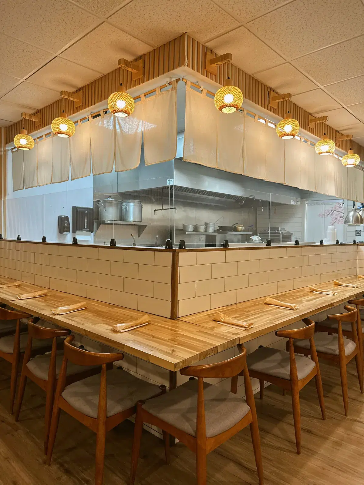 Counter seating in front of Ototo's open kitchen